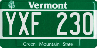 VT license plate YXF230