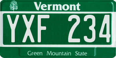 VT license plate YXF234