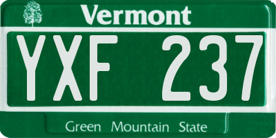 VT license plate YXF237