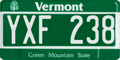 VT license plate YXF238