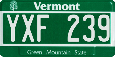 VT license plate YXF239