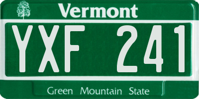 VT license plate YXF241