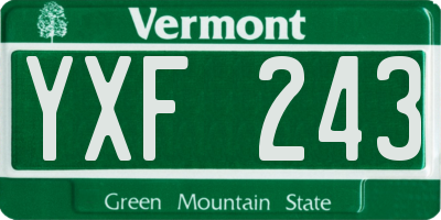 VT license plate YXF243