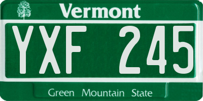 VT license plate YXF245