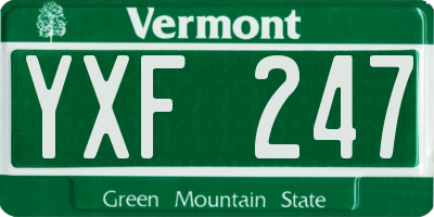 VT license plate YXF247