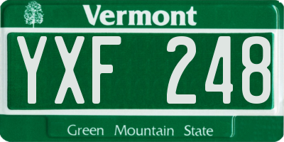 VT license plate YXF248