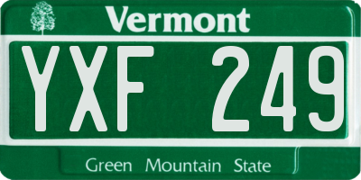VT license plate YXF249