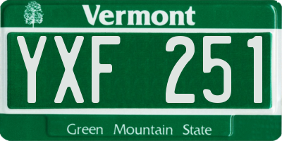 VT license plate YXF251