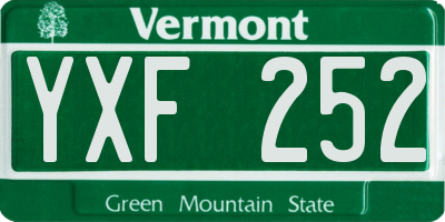 VT license plate YXF252