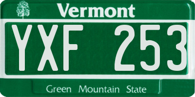 VT license plate YXF253