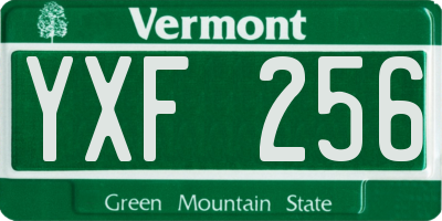 VT license plate YXF256
