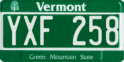 VT license plate YXF258