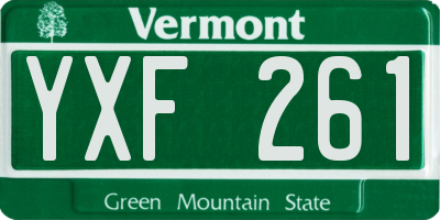 VT license plate YXF261