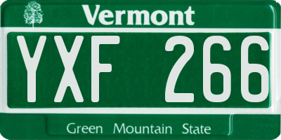 VT license plate YXF266