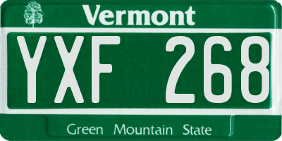VT license plate YXF268