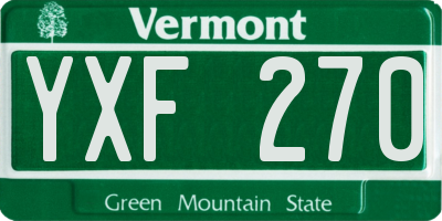 VT license plate YXF270