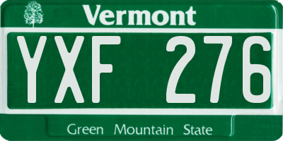 VT license plate YXF276