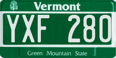 VT license plate YXF280