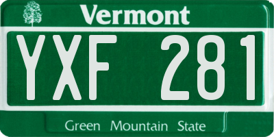 VT license plate YXF281