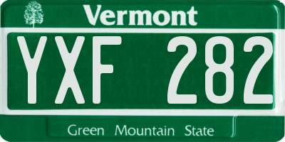 VT license plate YXF282