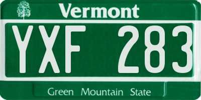 VT license plate YXF283