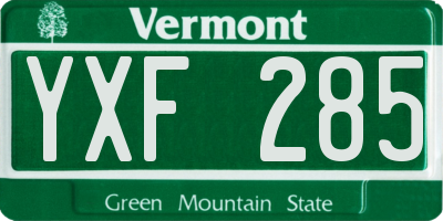 VT license plate YXF285