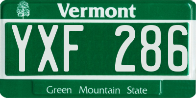 VT license plate YXF286
