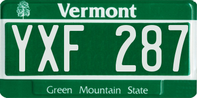 VT license plate YXF287