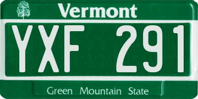 VT license plate YXF291