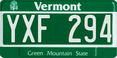 VT license plate YXF294