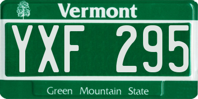 VT license plate YXF295