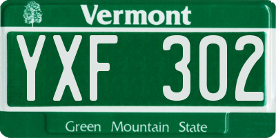 VT license plate YXF302