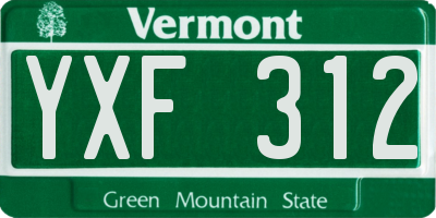 VT license plate YXF312