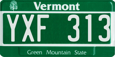 VT license plate YXF313