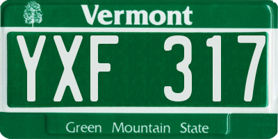 VT license plate YXF317