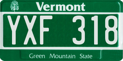 VT license plate YXF318