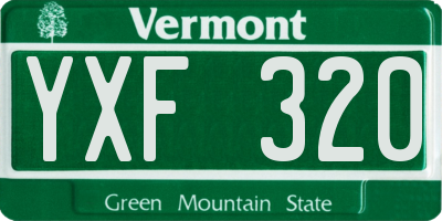 VT license plate YXF320