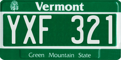 VT license plate YXF321