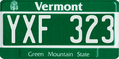 VT license plate YXF323