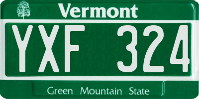 VT license plate YXF324