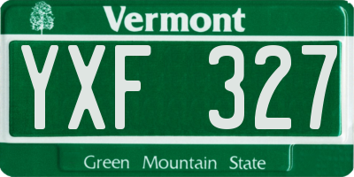 VT license plate YXF327