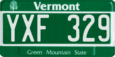 VT license plate YXF329