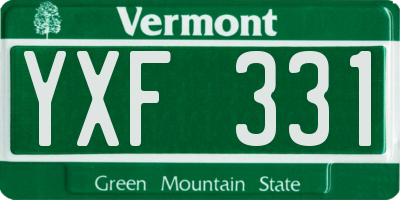 VT license plate YXF331