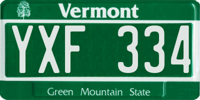 VT license plate YXF334