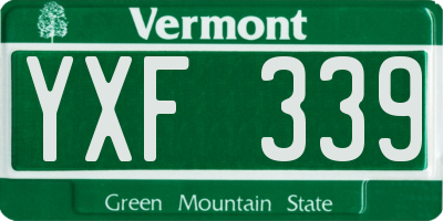 VT license plate YXF339