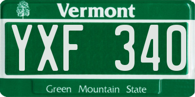 VT license plate YXF340