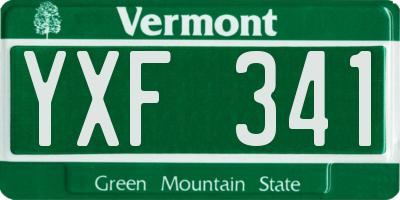 VT license plate YXF341