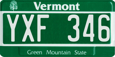 VT license plate YXF346
