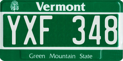 VT license plate YXF348