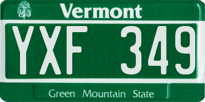 VT license plate YXF349